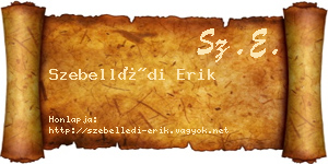 Szebellédi Erik névjegykártya