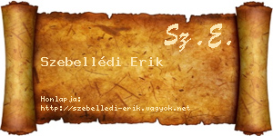 Szebellédi Erik névjegykártya