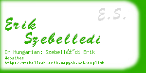 erik szebelledi business card